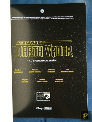 Star Wars: Darth Vader:  Brandende zeeen  Deel 1 (titelblad)